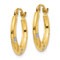 Thumbnail for 14K & Rhodium Flowers Hollow Hoop Earrings