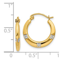Thumbnail for 14K & Rhodium Flowers Hollow Hoop Earrings