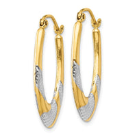 Thumbnail for 14K & Rhodium Hollow Oval Hoop Earrings