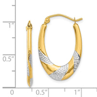 Thumbnail for 14K & Rhodium Hollow Oval Hoop Earrings