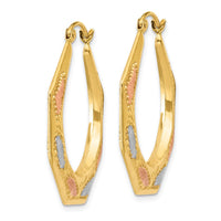 Thumbnail for 14K & White and Rose Rhodium Hollow Hoop Earrings