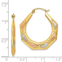 Thumbnail for 14K & White and Rose Rhodium Hollow Hoop Earrings