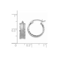 Thumbnail for 14K White Gold Diamond Cut Satin Hoop Earrings