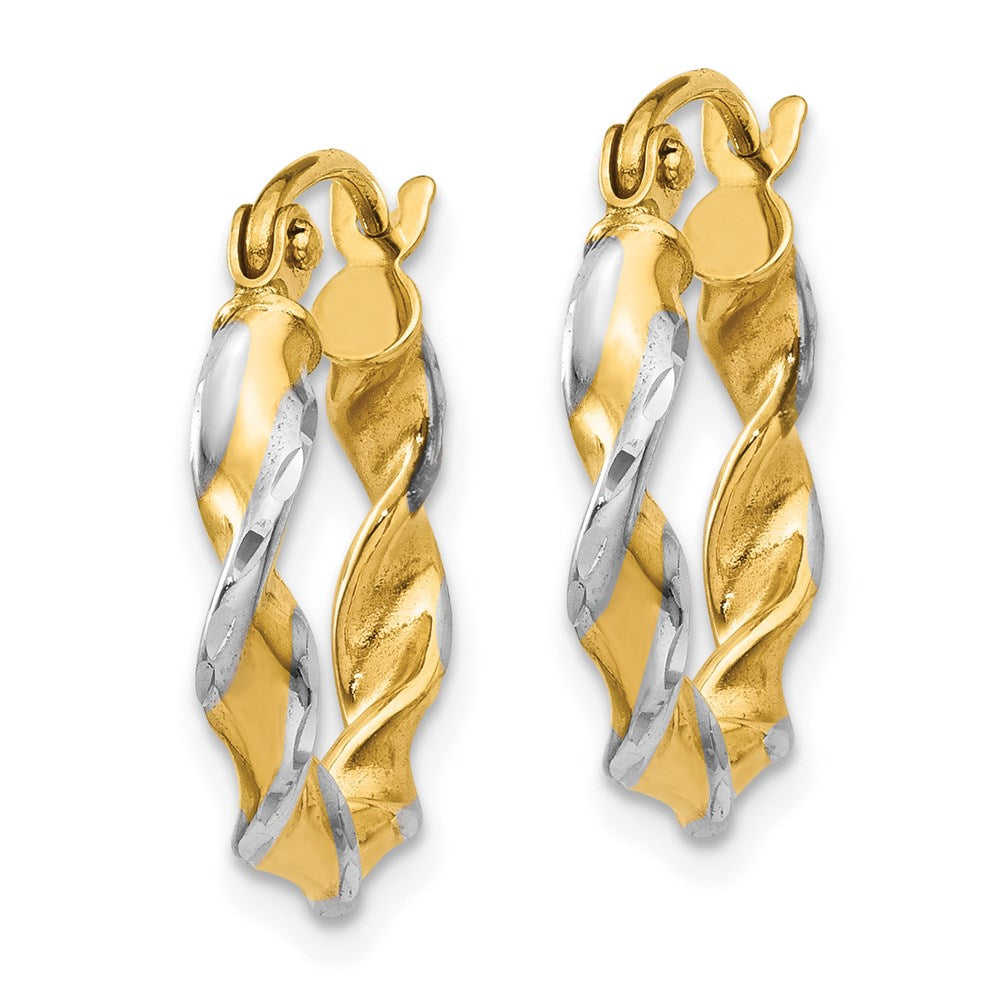 14k Polished 2.75mm Fancy Twisted Hoop Earrings