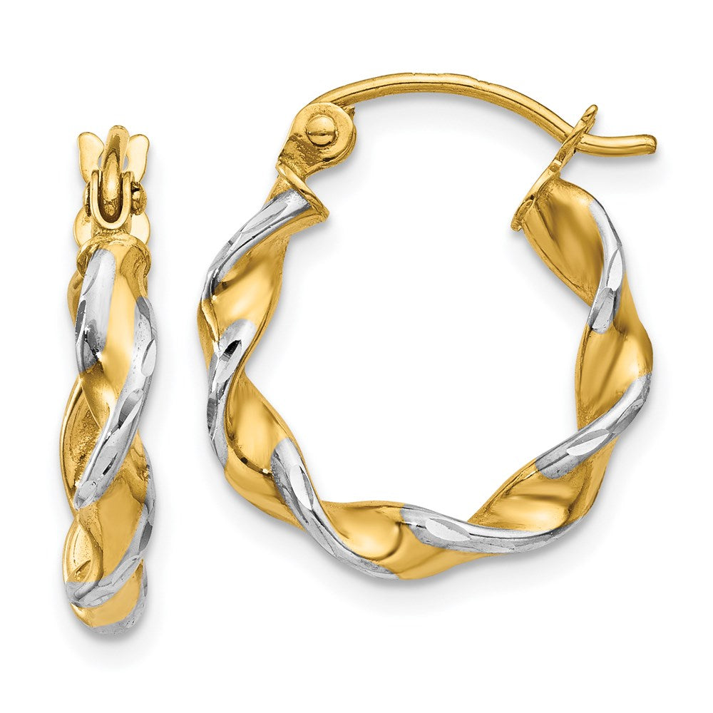 14k Polished 2.75mm Fancy Twisted Hoop Earrings