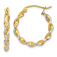Thumbnail for 14k Polished 2.75mm Fancy Twisted Hoop Earrings