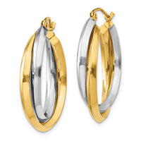 Thumbnail for 14k Two-tone Polished Double Hoop Earrings