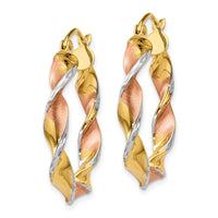 Thumbnail for 14k & Rhodium Twisted Hoop Earrings