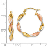 Thumbnail for 14k & Rhodium Twisted Hoop Earrings