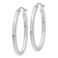 Thumbnail for 14k White Gold Oval Hoop Earrings