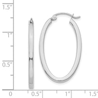 Thumbnail for 14k White Gold Oval Hoop Earrings