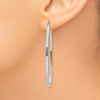 Thumbnail for 14k White Gold Large Oval Hoop Earrings