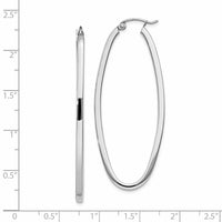 Thumbnail for 14k White Gold Large Oval Hoop Earrings