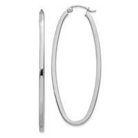 Thumbnail for 14k White Gold Large Oval Hoop Earrings