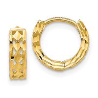Thumbnail for 14k Cut-out Design Hinged Hoop Earrings