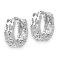 Thumbnail for 14k White Gold Cut-out Design Hinged Hoop Earrings