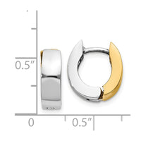 Thumbnail for 14k Two-tone Polished Hinged Hoop Earrings