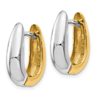 Thumbnail for 14k Two-tone U Shaped Hinged Hoop Earrings