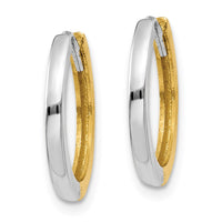 Thumbnail for 14k Two-tone Round Hinged Hoop Earrings