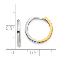 Thumbnail for 14k Two-tone Round Hinged Hoop Earrings