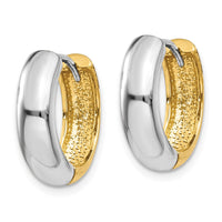 Thumbnail for 14K Two-tone Huggie Earrings