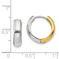 Thumbnail for 14K Two-tone Huggie Earrings