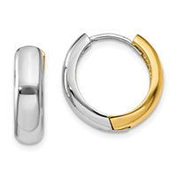 Thumbnail for 14K Two-tone Huggie Earrings