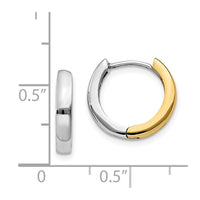 Thumbnail for 14k Two-tone Round Hinged Hoop Earrings