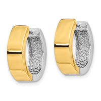 Thumbnail for 14k Two-tone Round Hinged Hoop Earrings