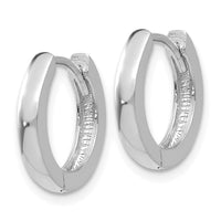 Thumbnail for 14k White Gold Round Hinged Hoop Earrings
