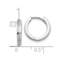 Thumbnail for 14k White Gold Round Hinged Hoop Earrings