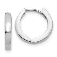 Thumbnail for 14k White Gold Round Hinged Hoop Earrings