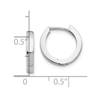 Thumbnail for 14k White Gold Round Hinged Hoop Earrings