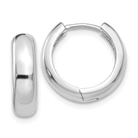 Thumbnail for 14k White Gold  Round Hinged Hoop Earrings
