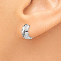 Thumbnail for 14k White Gold Round Hinged Hoop Earrings