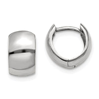Thumbnail for 14k White Gold Round Hinged Hoop Earrings