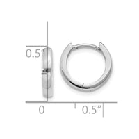 Thumbnail for 14k White Gold Round Hinged Hoop Earrings