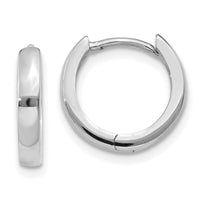 Thumbnail for 14k White Gold Round Hinged Hoop Earrings