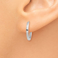 Thumbnail for 14k White Gold Round Hinged Earrings