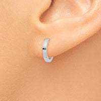 Thumbnail for 14k White Gold Round Hinged Hoop Earrings