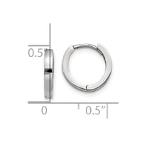 Thumbnail for 14k White Gold Round Hinged Hoop Earrings