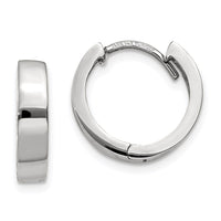 Thumbnail for 14k White Gold Round Hinged Hoop Earrings