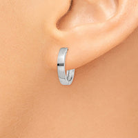 Thumbnail for 14k White Gold Round Hinged Hoop Earrings