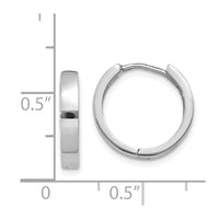 Thumbnail for 14k White Gold Round Hinged Hoop Earrings