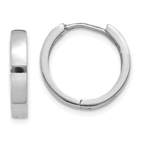 Thumbnail for 14k White Gold Round Hinged Hoop Earrings