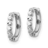 Thumbnail for 14k Diamond-cut 2x12mm Hinged Hoop Earrings