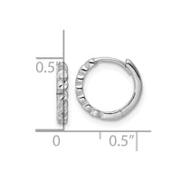 Thumbnail for 14k Diamond-cut 2x12mm Hinged Hoop Earrings