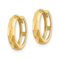 Thumbnail for 14k Polished Faceted 3x15mm Hinged Hoop Earrings