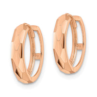 Thumbnail for 14k Polished Faceted 3x15mm Hinged Hoop Earrings