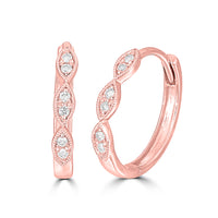 Thumbnail for 14K Rose Gold 1/10 Ct.Tw. Diamond Stackable Hoop Earrings